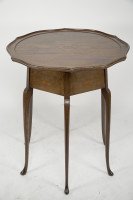 W J Neatby a Pair of Arts & Crafts Mahogany Side Tables with Inlaid Floral Tops - Thumbnail 2