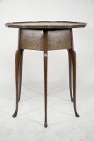 W J Neatby a Pair of Arts & Crafts Mahogany Side Tables with Inlaid Floral Tops - Thumbnail 3