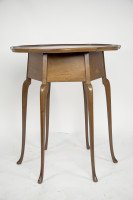 W J Neatby a Pair of Arts & Crafts Mahogany Side Tables with Inlaid Floral Tops - Thumbnail 7