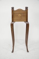 W J Neatby a Pair of Arts & Crafts Mahogany Side Tables with Inlaid Floral Tops - Thumbnail 8