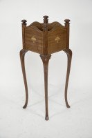 W J Neatby a Pair of Arts & Crafts Mahogany Side Tables with Inlaid Floral Tops - Thumbnail 9