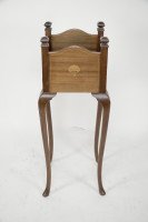 W J Neatby a Pair of Arts & Crafts Mahogany Side Tables with Inlaid Floral Tops - Thumbnail 11