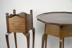 W J Neatby a Pair of Arts & Crafts Mahogany Side Tables with Inlaid Floral Tops - Thumbnail 13