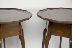 W J Neatby a Pair of Arts & Crafts Mahogany Side Tables with Inlaid Floral Tops - Thumbnail 14