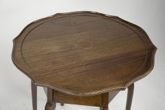 W J Neatby a Pair of Arts & Crafts Mahogany Side Tables with Inlaid Floral Tops - Thumbnail 18