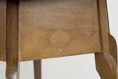 W J Neatby a Pair of Arts & Crafts Mahogany Side Tables with Inlaid Floral Tops - Thumbnail 23