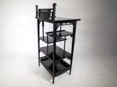 Anglo- Japanese Ebonized Display Shelves with Pagoda Sides & Fret Work Decoration - Thumbnail 3