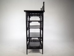 Anglo- Japanese Ebonized Display Shelves with Pagoda Sides & Fret Work Decoration - Thumbnail 6