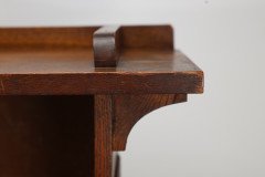 Wylie and Lochhead (attributed). an Arts & Crafts Oak Bookcase with Ying- Yang Detail to the Top & Adjustable Shelves - Thumbnail 16