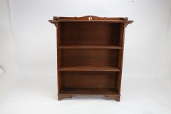 Wylie and Lochhead (attributed). an Arts & Crafts Oak Bookcase with Ying- Yang Detail to the Top & Adjustable Shelves - Thumbnail 2