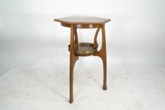 Gustave Serrurier- Bovy Style, an Oak Secessionist Side Table with Octagonal Top - Thumbnail 3