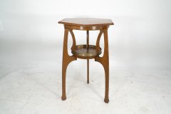 Gustave Serrurier- Bovy Style, an Oak Secessionist Side Table with Octagonal Top - Thumbnail 4