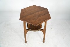 Gustave Serrurier- Bovy Style, an Oak Secessionist Side Table with Octagonal Top - Thumbnail 6