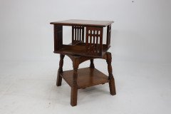 Liberty & Co. An Arts & Crafts Oak Revolving Bookcase Table on Square Turned Legs - Thumbnail 2