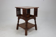 Liberty & Co. An Arts & Crafts Oak Revolving Bookcase Table on Square Turned Legs - Thumbnail 8