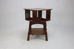 Liberty & Co. An Arts & Crafts Oak Revolving Bookcase Table on Square Turned Legs - Thumbnail 10