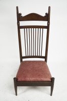 E. W. Godwin Style Of, an Aesthetic Movement Oak High Back Low Seat Chair - Thumbnail 2