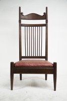 E. W. Godwin Style Of, an Aesthetic Movement Oak High Back Low Seat Chair - Thumbnail 3