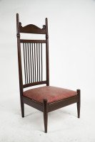 E. W. Godwin Style Of, an Aesthetic Movement Oak High Back Low Seat Chair - Thumbnail 5