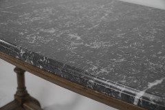 Charles Bevan, Attri. a Gothic Revival Oak Library or Sofa Table with Marble Top - Thumbnail 7