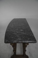 Charles Bevan, Attri. a Gothic Revival Oak Library or Sofa Table with Marble Top - Thumbnail 8