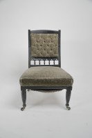 Bruce Talbert for Gillow & Co, . Aesthetic Movement Ebonized Nursing Chair - Thumbnail 2