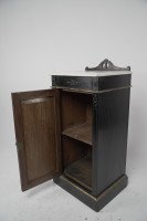 Heal & Son Aesthetic Movement Ebonized & Gilt Bedside Cupboard With Marble Top - Thumbnail 3