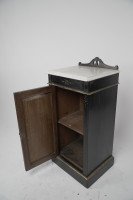 Heal & Son Aesthetic Movement Ebonized & Gilt Bedside Cupboard With Marble Top - Thumbnail 4