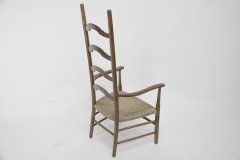 Liberty and Co. an Arts & Crafts High Back Ladder Back Rush Seat Armchair - Thumbnail 5