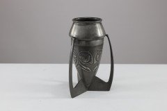 Archibald Knox Liberty & Co English Pewter 0226 an Embossed Pewter Rocket Vase - Thumbnail 2