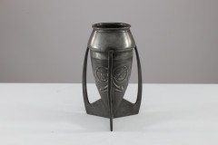 Archibald Knox Liberty & Co English Pewter 0226 an Embossed Pewter Rocket Vase - Thumbnail 4
