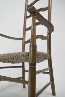 Liberty and Co. an Arts & Crafts High Back Ladder Back Rush Seat Armchair - Thumbnail 10