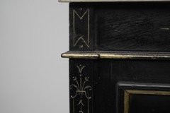 Heal & Son Aesthetic Movement Ebonized & Gilt Bedside Cupboard With Marble Top - Thumbnail 20