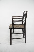 William Morris, an Arts and Crafts Ebonised Rush Seat Sussex Armchair - Thumbnail 6