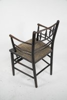 William Morris, an Arts and Crafts Ebonised Rush Seat Sussex Armchair - Thumbnail 8