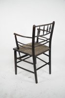 William Morris, an Arts and Crafts Ebonised Rush Seat Sussex Armchair - Thumbnail 9