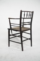 William Morris, an Arts and Crafts Ebonised Rush Seat Sussex Armchair - Thumbnail 10