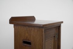 Lambs of Manchester. A Gothic Revival Bedside Cabinet with Carved Floral Details - Thumbnail 18