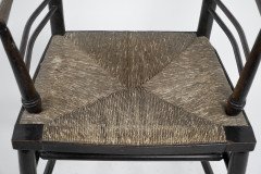 William Morris, an Arts and Crafts Ebonised Rush Seat Sussex Armchair - Thumbnail 18