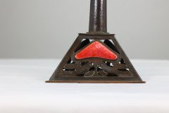 Richard Rathbone, Attr to C F A Voysey Arts & Crafts Copper & Enamel Candlestick - Thumbnail 10