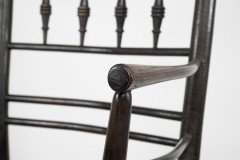 William Morris, an Arts and Crafts Ebonised Rush Seat Sussex Armchair - Thumbnail 19