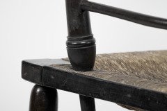William Morris, an Arts and Crafts Ebonised Rush Seat Sussex Armchair - Thumbnail 22