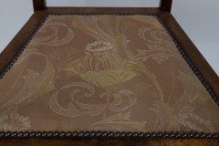 J. S. Henry Arts and Craft Walnut Armchair with Period Stylised Floral Fabric - Thumbnail 14