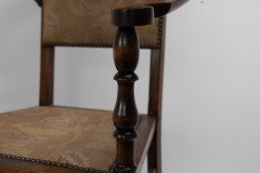 J. S. Henry Arts and Craft Walnut Armchair with Period Stylised Floral Fabric - Thumbnail 16