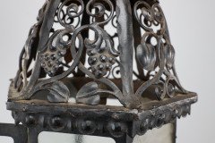 An Arts and Crafts Hand Forged Blacksmith Made Iron Lantern with Stylised Petals - Thumbnail 8