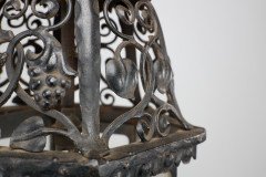 An Arts and Crafts Hand Forged Blacksmith Made Iron Lantern with Stylised Petals - Thumbnail 10