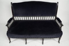 Collinson & Lock. an Anglo- Japanese Mahogany Settee with Carved & Scrolled Arms - Thumbnail 2