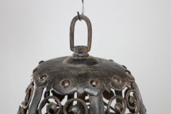 An Arts and Crafts Hand Forged Blacksmith Made Iron Lantern with Stylised Petals - Thumbnail 11