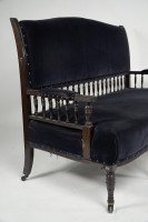 Collinson & Lock. an Anglo- Japanese Mahogany Settee with Carved & Scrolled Arms - Thumbnail 3