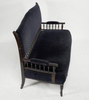 Collinson & Lock. an Anglo- Japanese Mahogany Settee with Carved & Scrolled Arms - Thumbnail 5